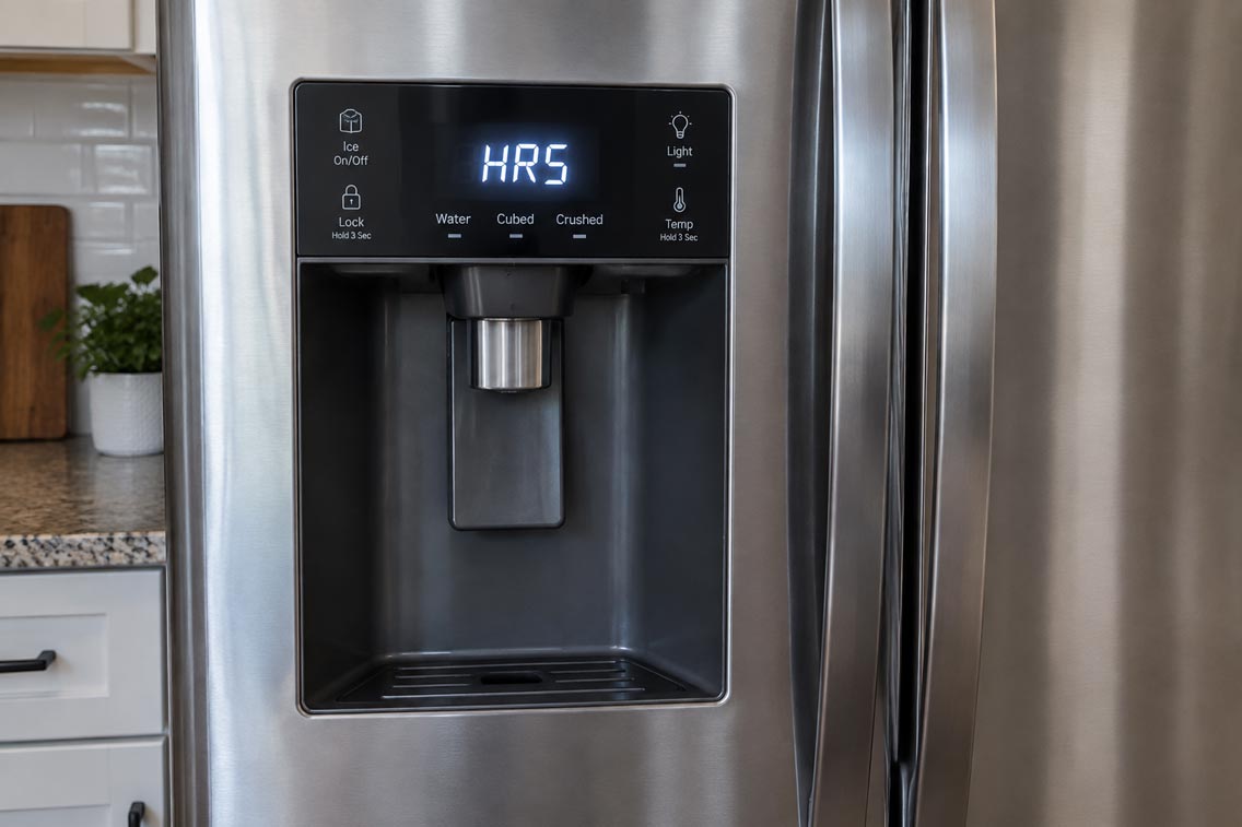 نمایش ارور HRS روی صفحه یخچال
